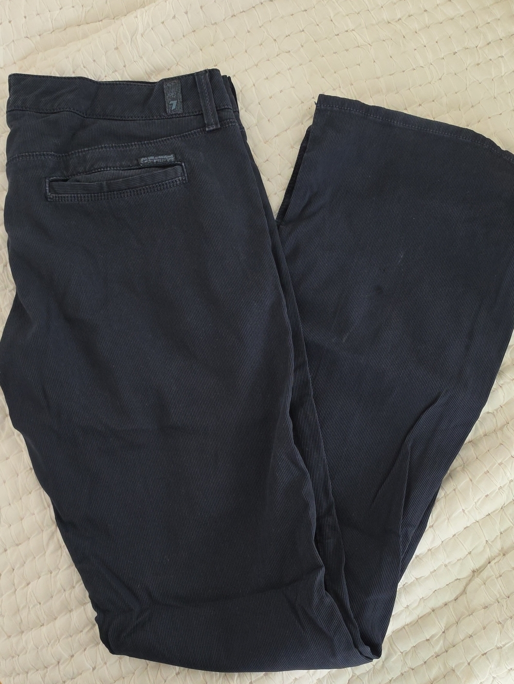 7 For All Mankind Navy Ribbed Casual Pants